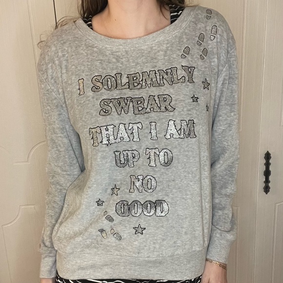 Canotta Donna Con Frase "I Solemnly Swear That I'm Up To No Good" - Design Artistico, Girocollo, Senza Maniche, Cotone Morbido, Taglia Small